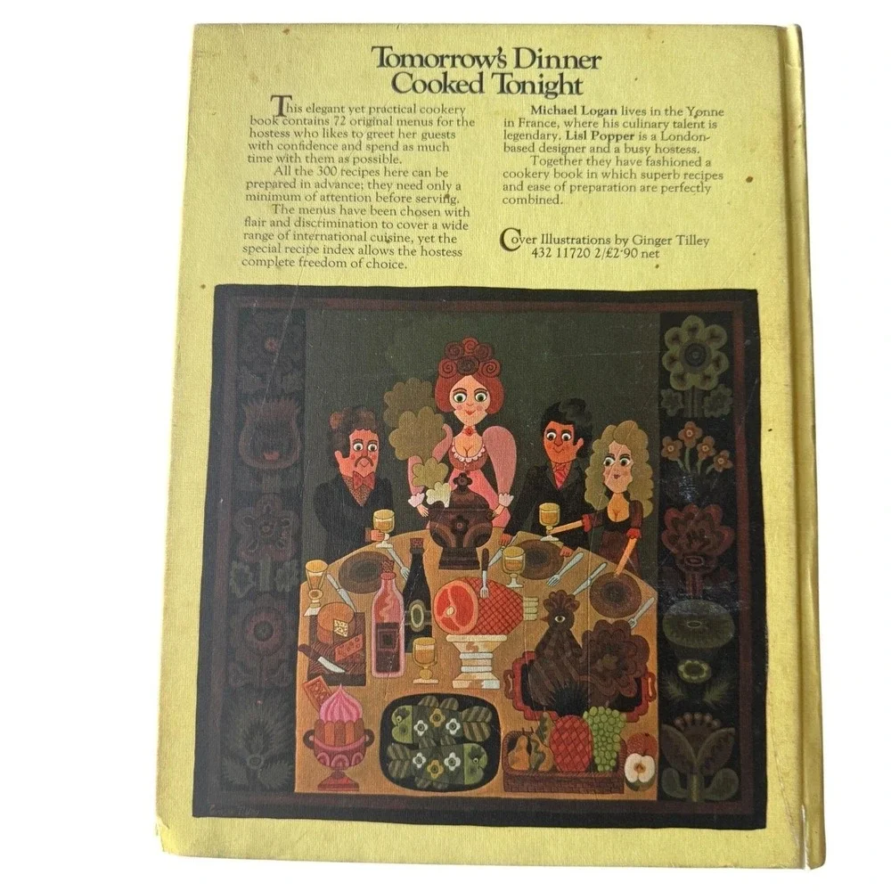Tomorrow's Dinner‎ Cooked Tonight Logan Popper 1971 Vintage Cookbook Cottagecore